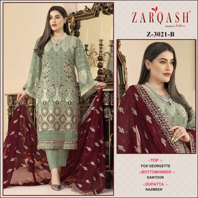 Zarqash Z 3021 Wholesale Pakistani Salwar Suits Catalog